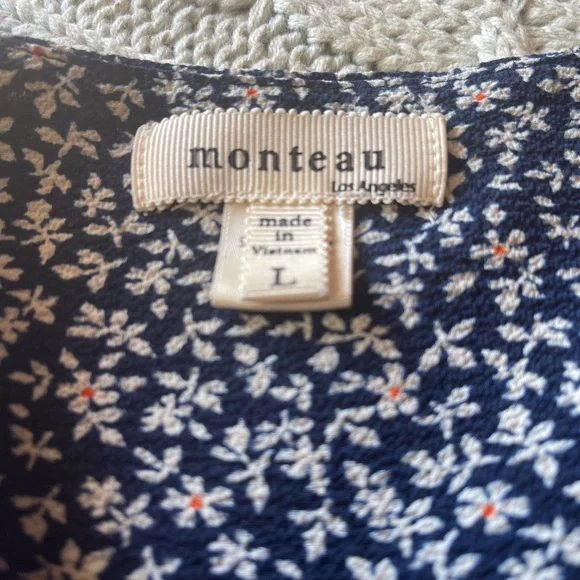 Monteau Los Angeles sun dress floral design size Large - Picture 3 of 7
